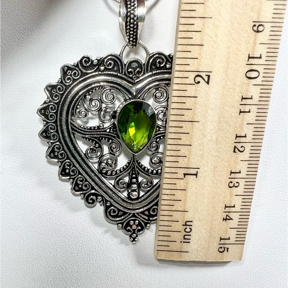 Peridot Rope Design 925 Pendant Bracelet Earrings & Chain - Picture 6 of 11